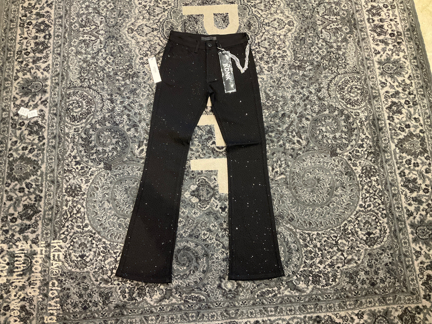 Kdnk Black Rhinestone Skinny Flare