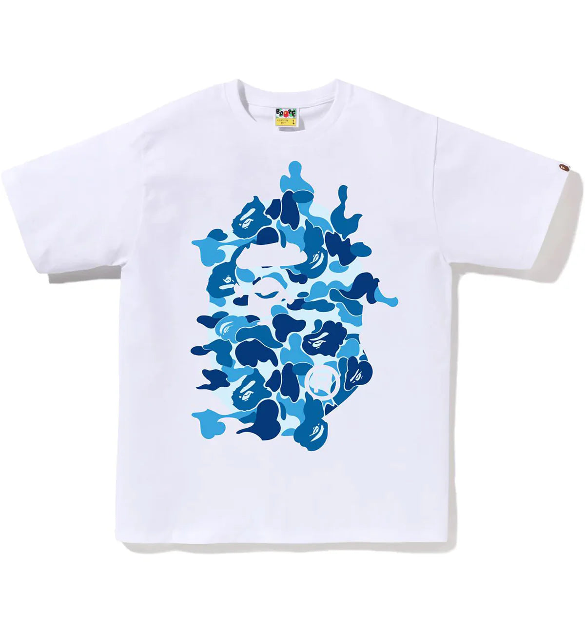 Bape Blue Camo Rebuilding Tee White