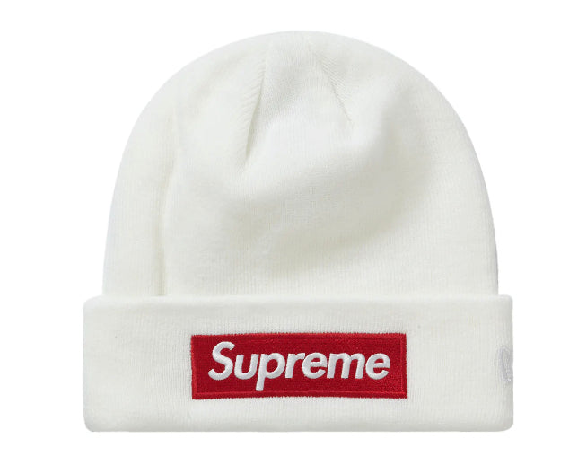 Supreme New Era Box Logo Beanie White