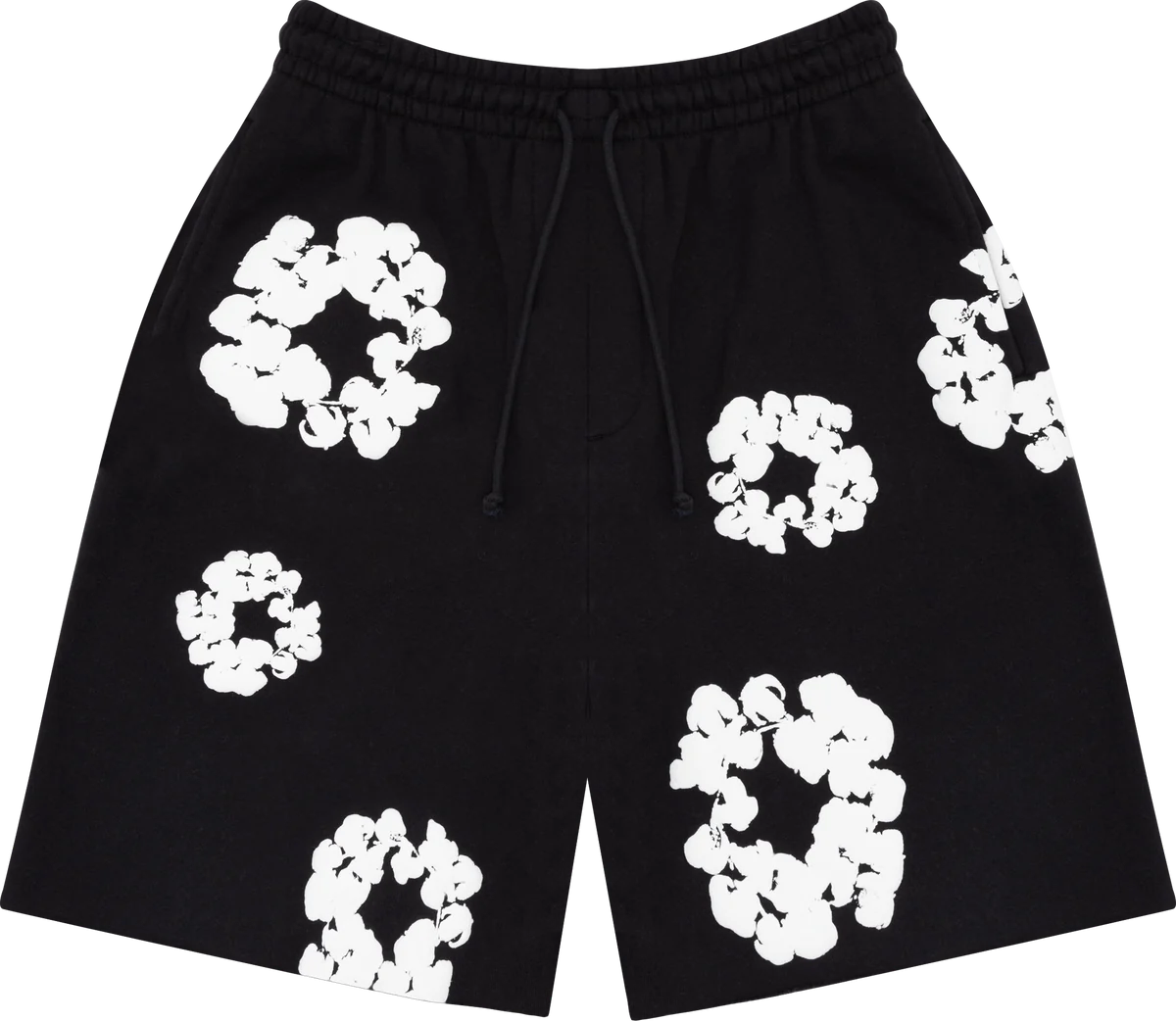 Denim Tear Cotton Wreath Shorts Black