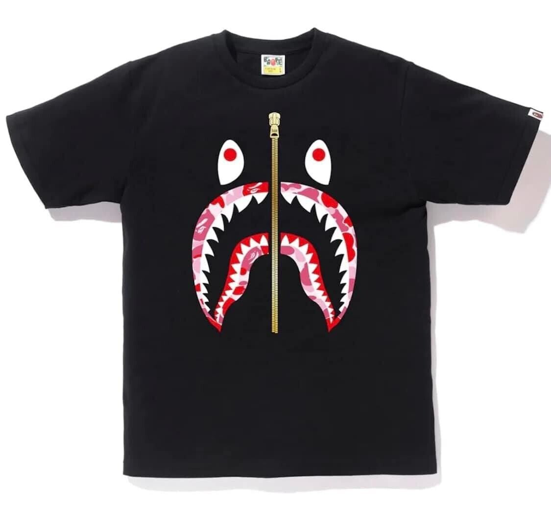 Bape Shark Pink Camo Tee Black