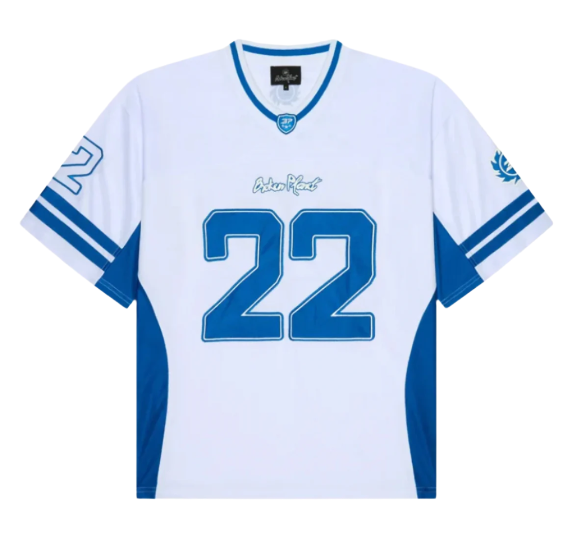 Broken Planet Football Jersey White Blue
