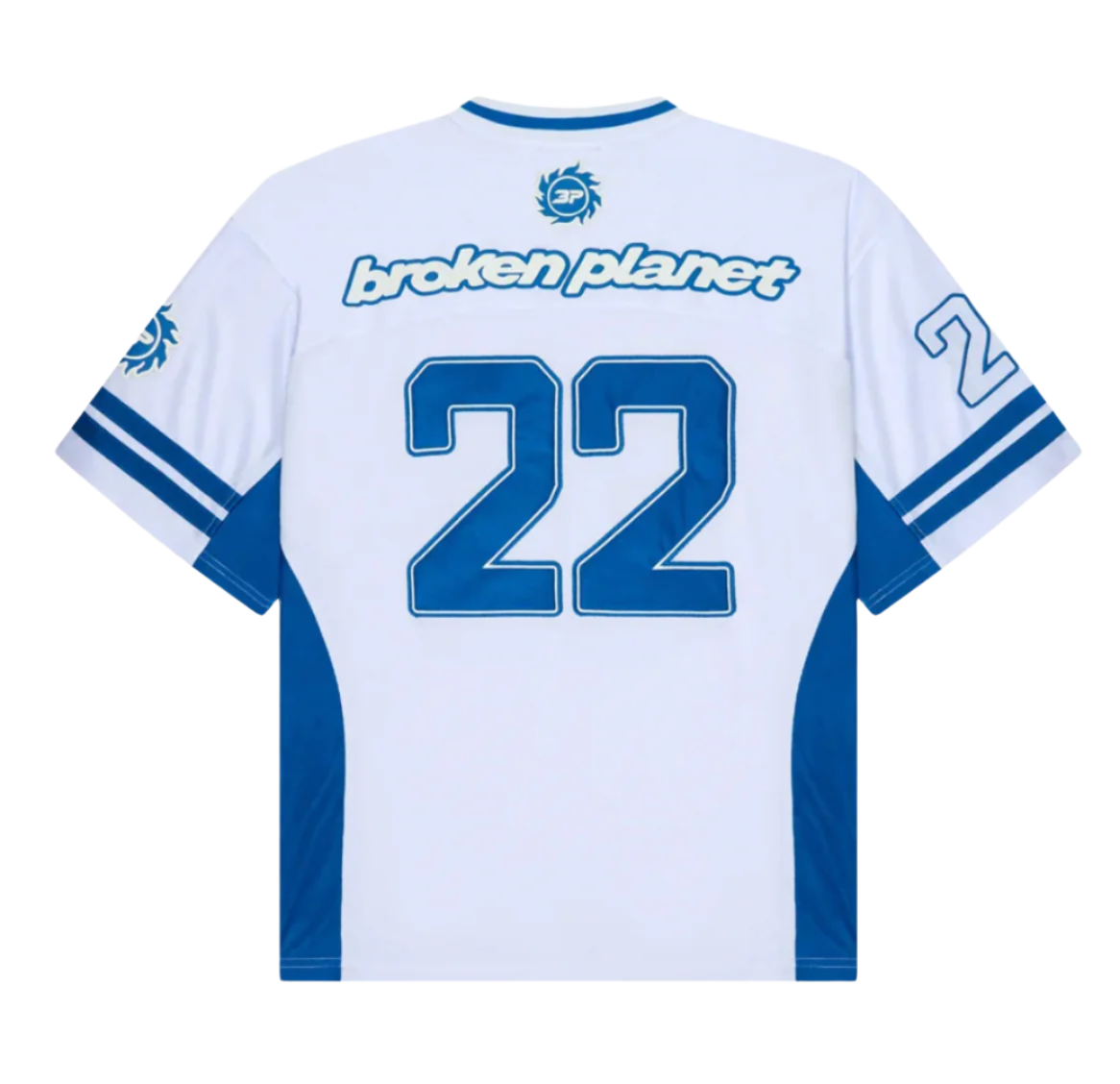Broken Planet Football Jersey White Blue