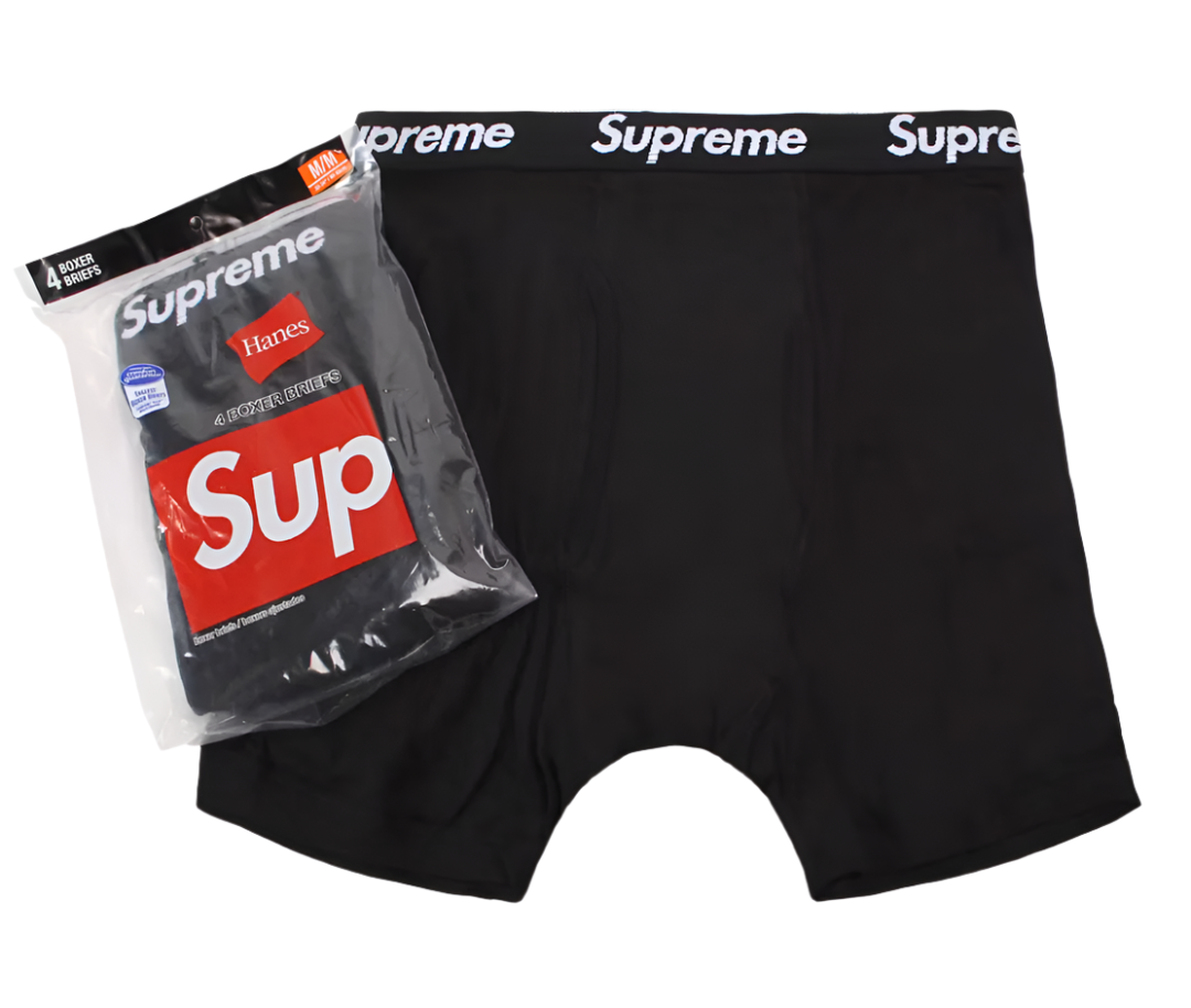 Supreme Hanes Boxer Briefs (4 Pack) Black