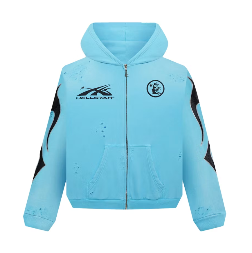 Hellstar Studios Zip Hoodie Blue