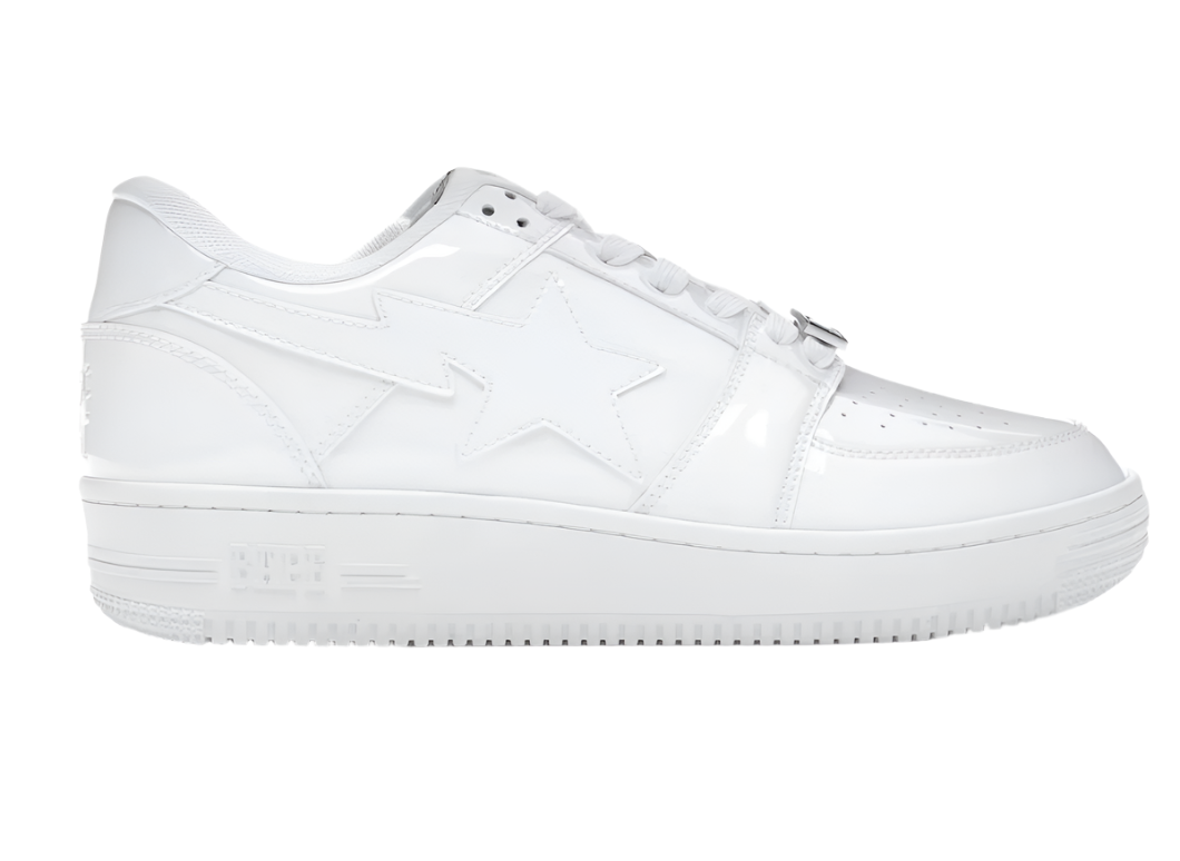 A Bathing ape Sta Low Patent White