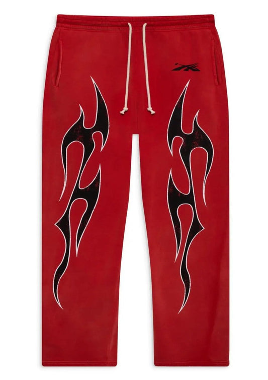Hellstar Halloween Flame Sweatpants Red