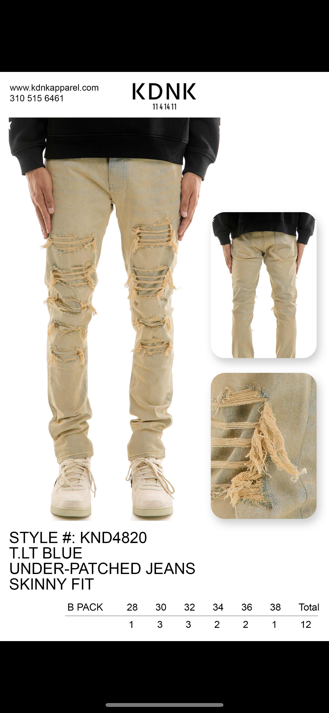 KDNK Under-Patched Jeans Skinny Fit