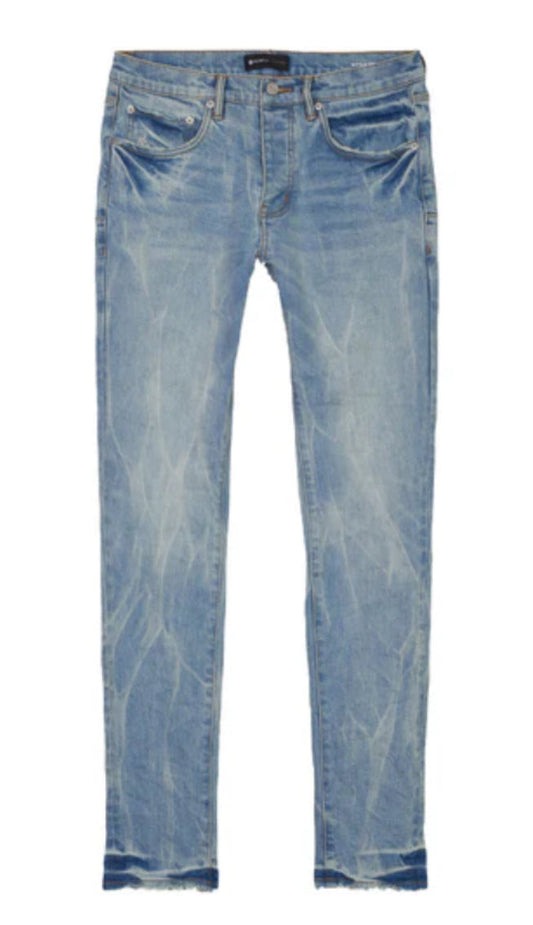 Purple Denim  Light Indigo Tie Acid