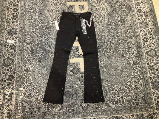 Kdnk Black Rhinestone Skinny Flare