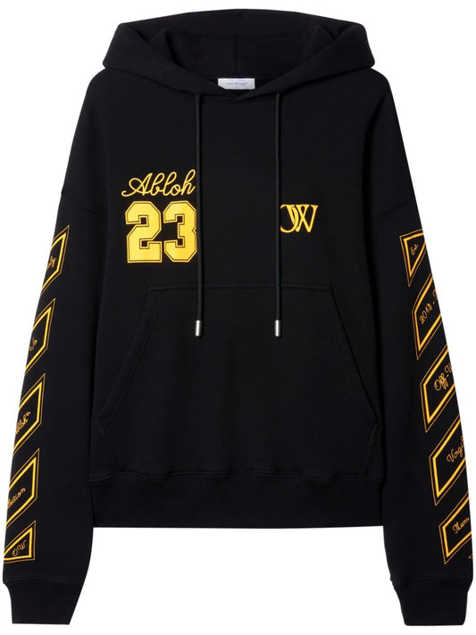 Off White 23 Skate Hoodie Black Yellow