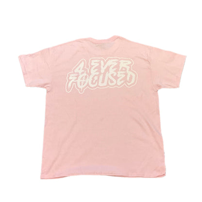 4EF Classic Logo Tee Pink White