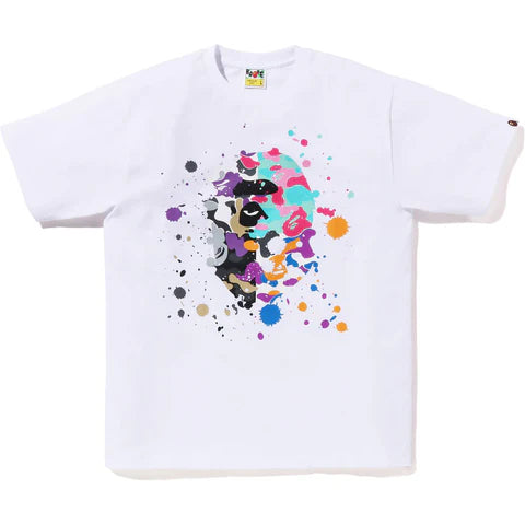 Bape Paint Splatter Tee White