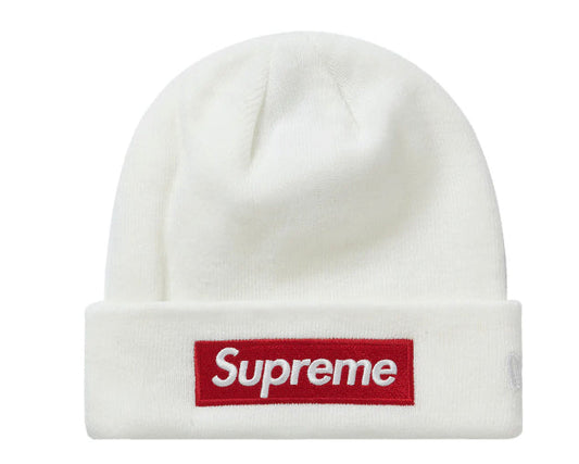 Supreme New Era Box Logo Beanie White