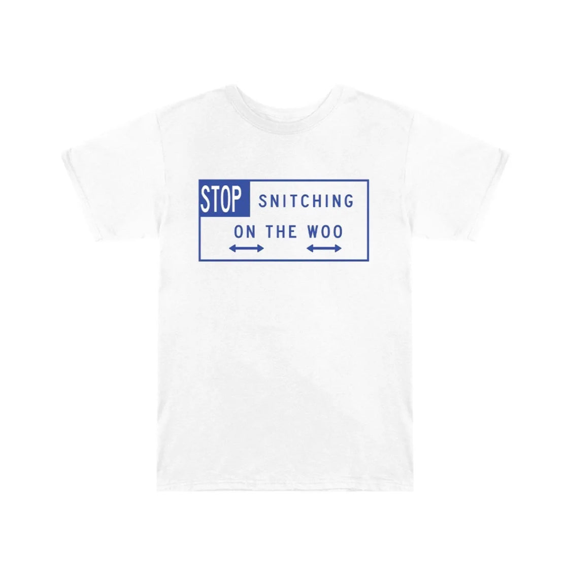 Pop Smoke x Vlone Stop Snitching T-Shirt Blue