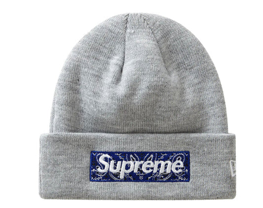 Supreme New Era Box Logo Beanie Blue Paisley