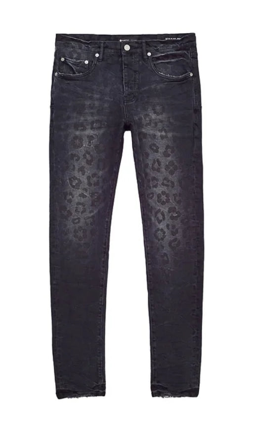 Purple Denim Monogram Leopard Print Black