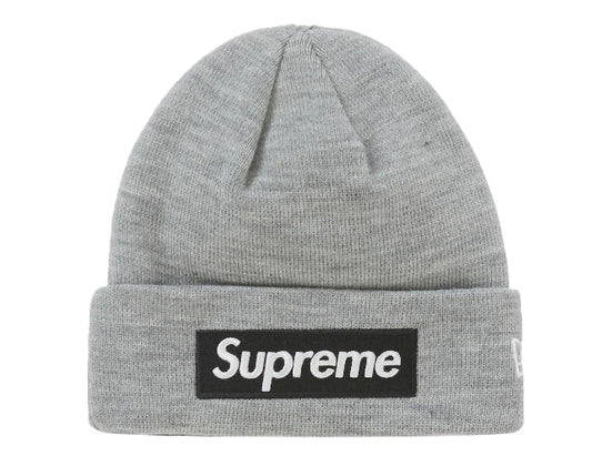 Supreme New Era Box Logo Beanie Heather Grey