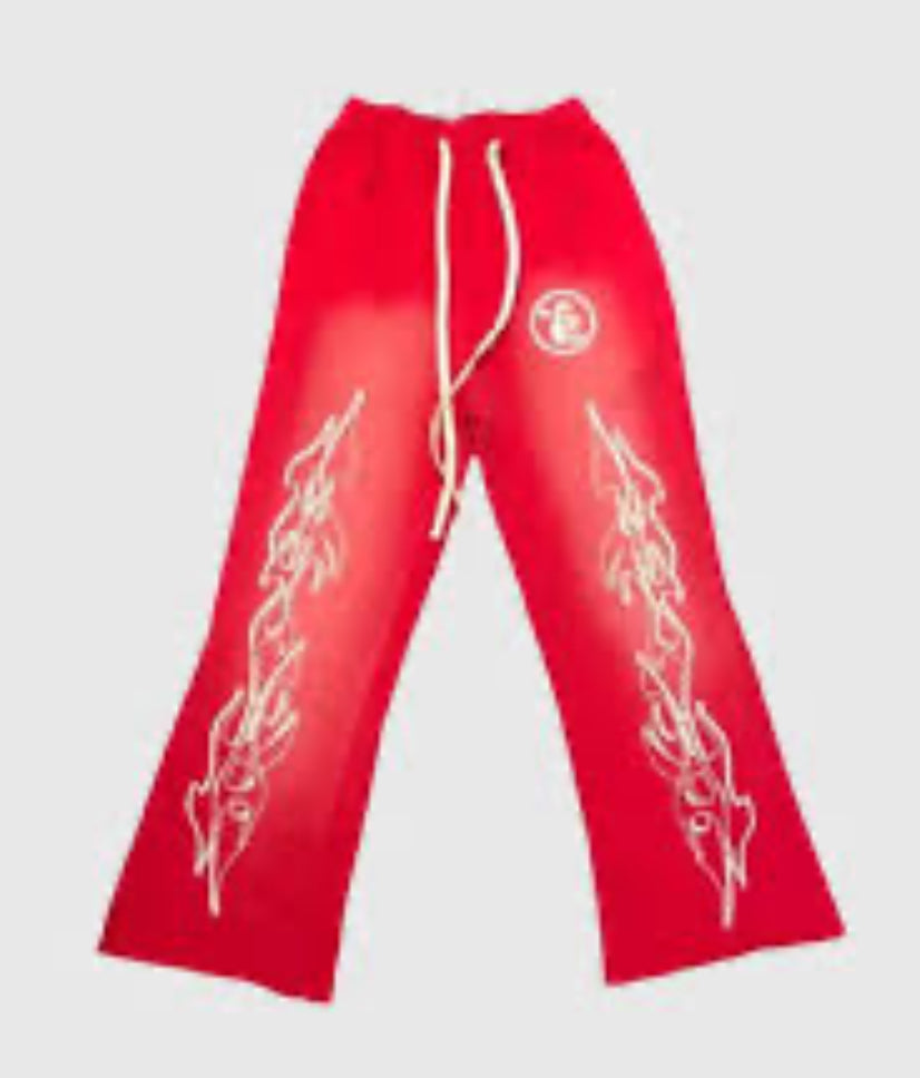 Hellstar Flame Sweatpants Red