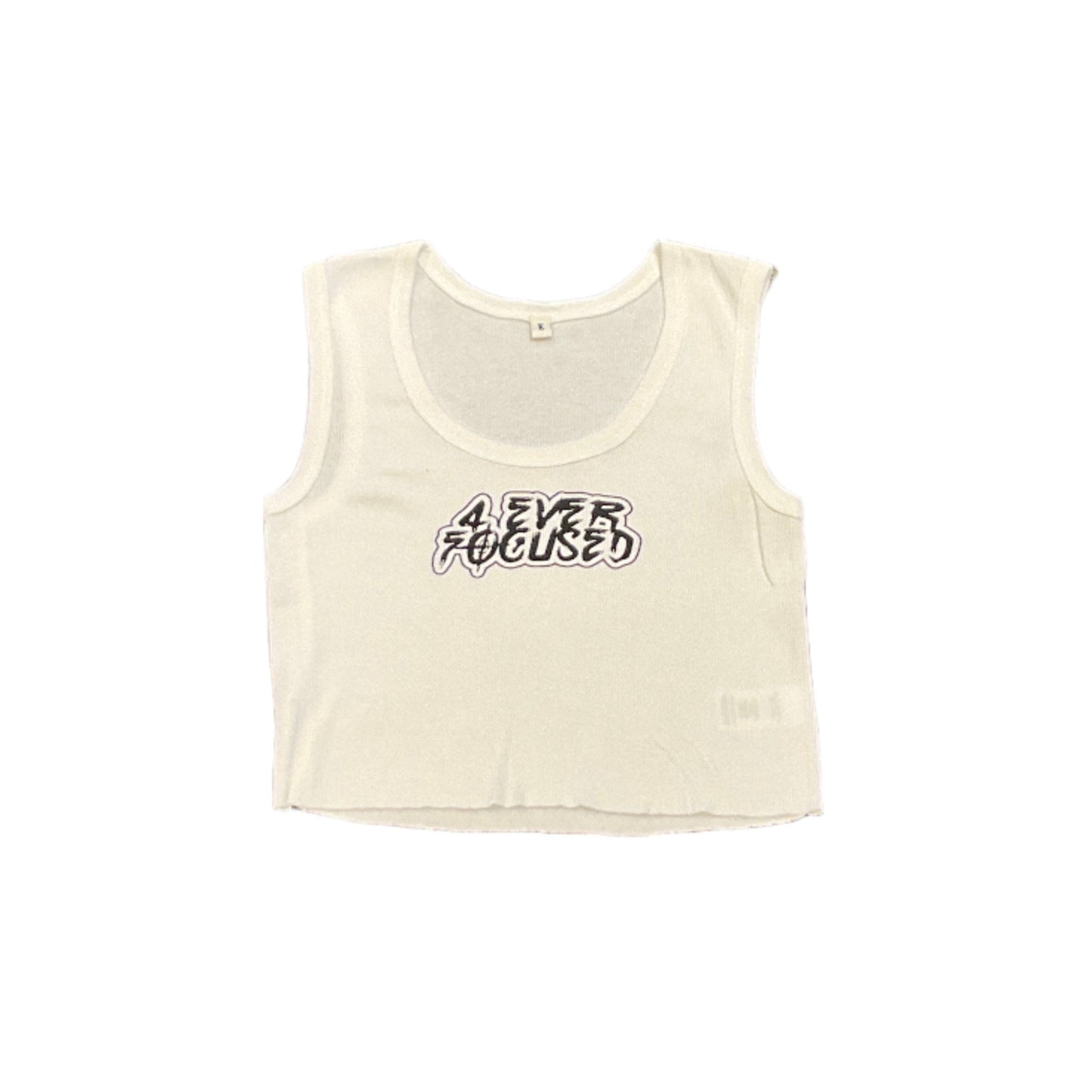 4EF Classic Logo Crop Top White