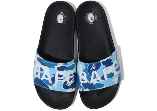 A Bathing Ape ABC Camo Slide Blue