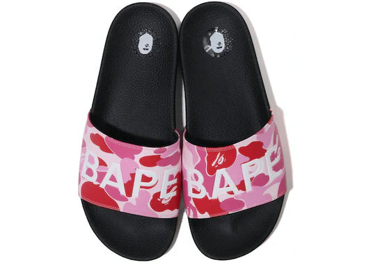 A Bathing Ape ABC Camo Slide Pink