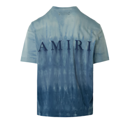 Amiri Blue Dip Dye T-Shirt AM Logo