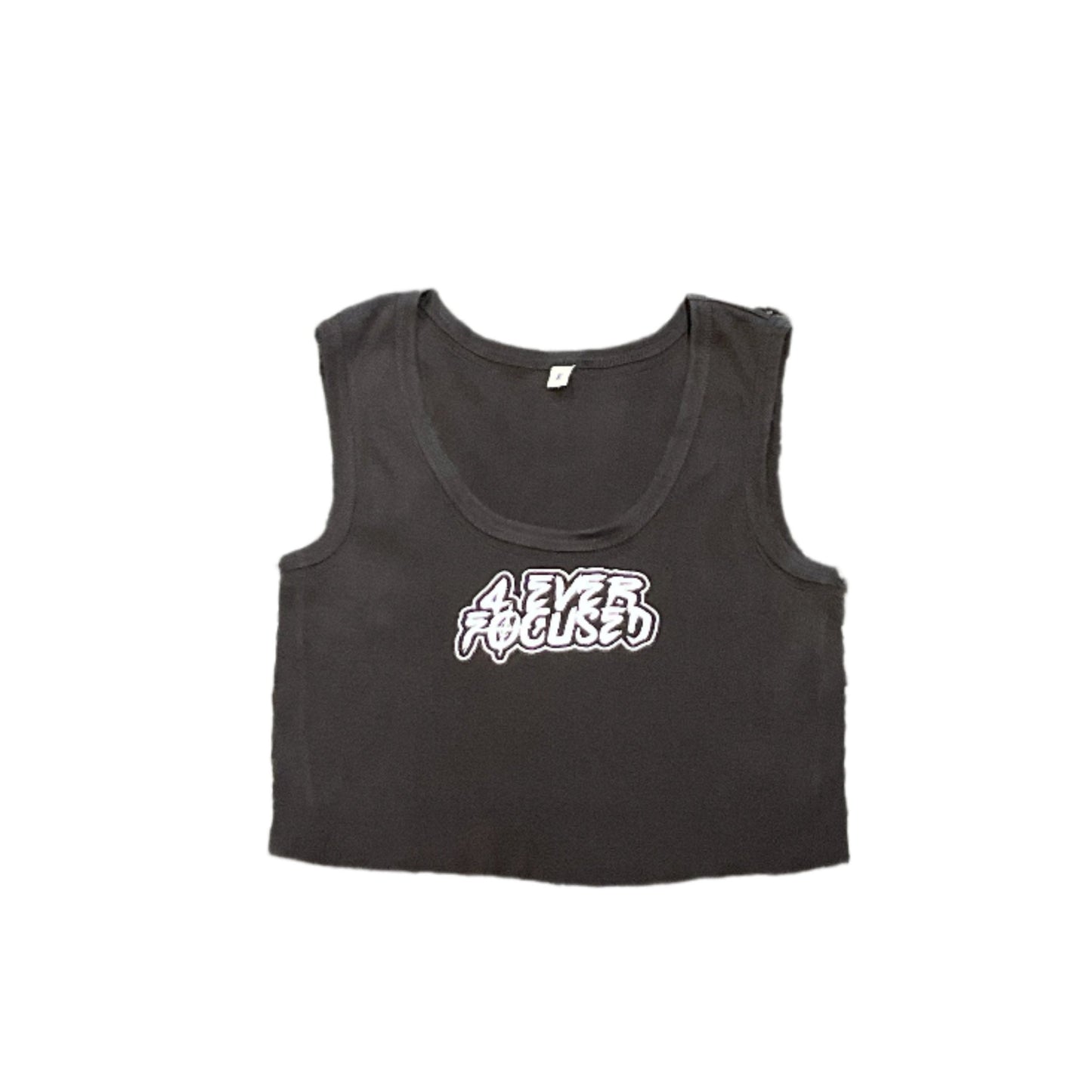 4EF Classic Logo Crop Top Black