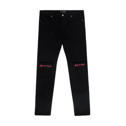 RTA Bryant Jeans Black Red RIP