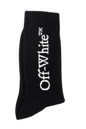 Off-White Logo Socks- Black/White Standard Size