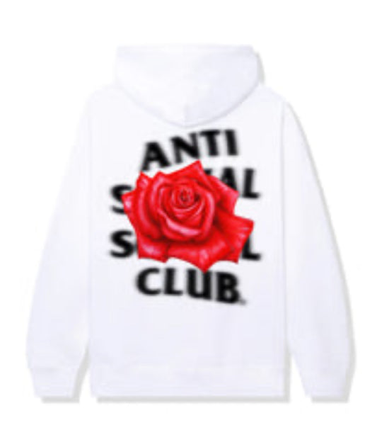 Anti Social Social Club Roses Are Red White Hoodie