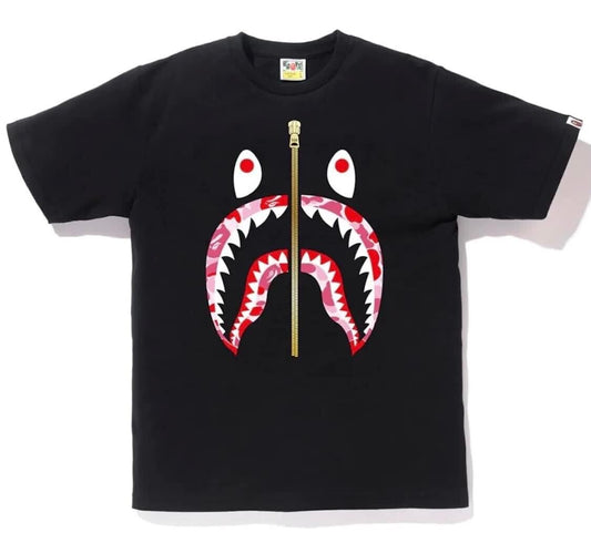 Bape Shark Pink Camo Tee Black