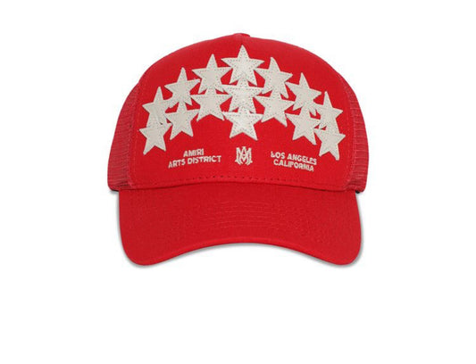 Amiri Stars Hollywood Trucker Hat Red