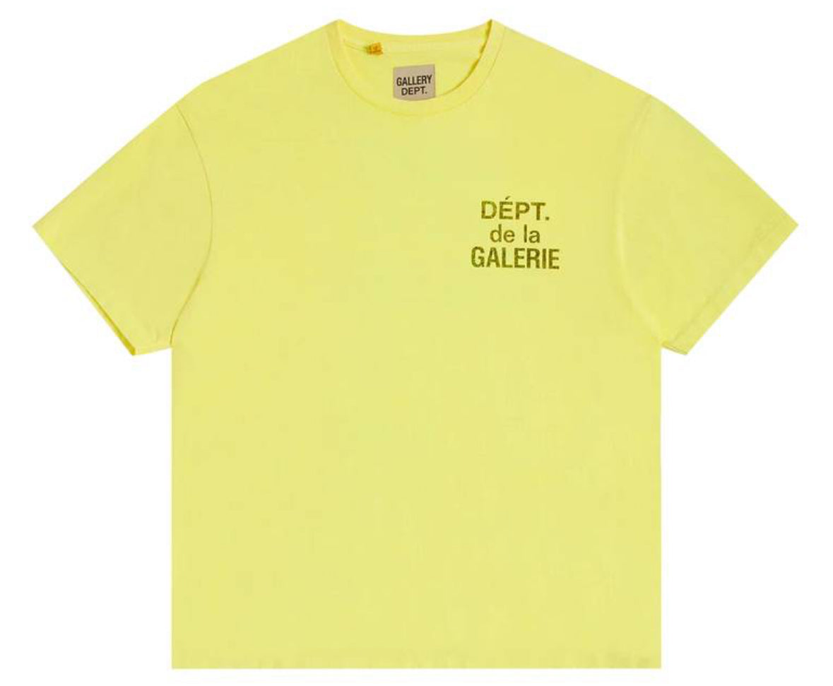Gallery Dept. T-Shirt French Logo Neon Green