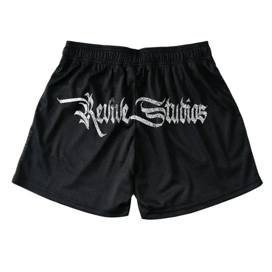 REVIVE STUDIOS MESH "OVERPRINT" MESH SHORTS