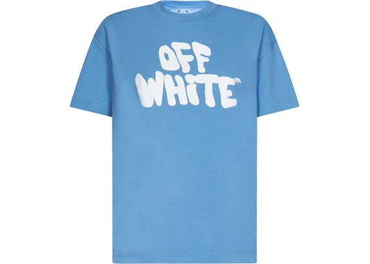 OFF-WHITE 70s Type Logo Casual S/S T-shirt Light Blue/White