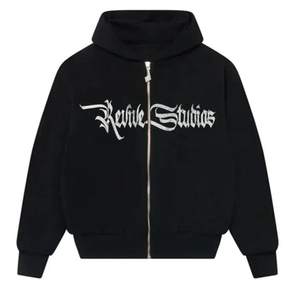 REVIVE STUDIOS FULL ZIP HOODIE BLACK