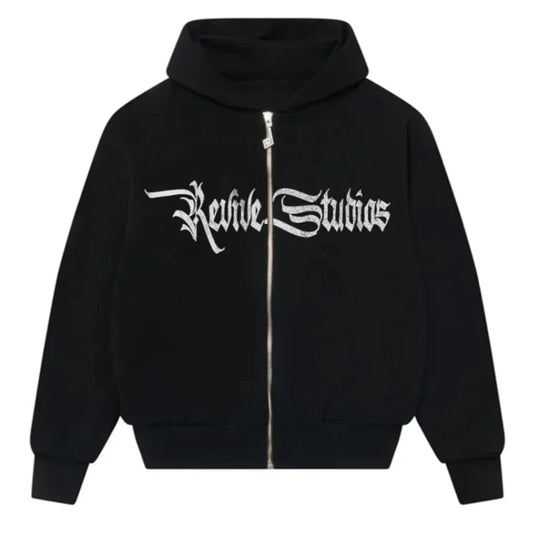 REVIVE STUDIOS FULL ZIP HOODIE BLACK