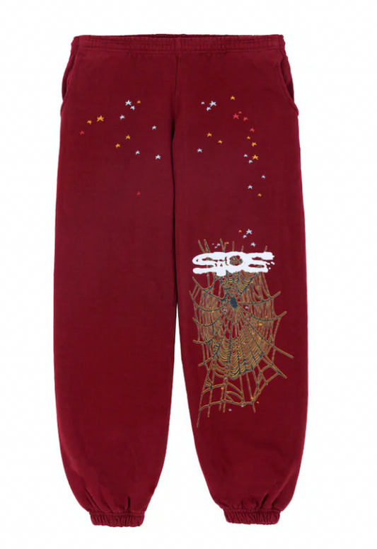 Sp5der Worldwide Sweatpants Maroon