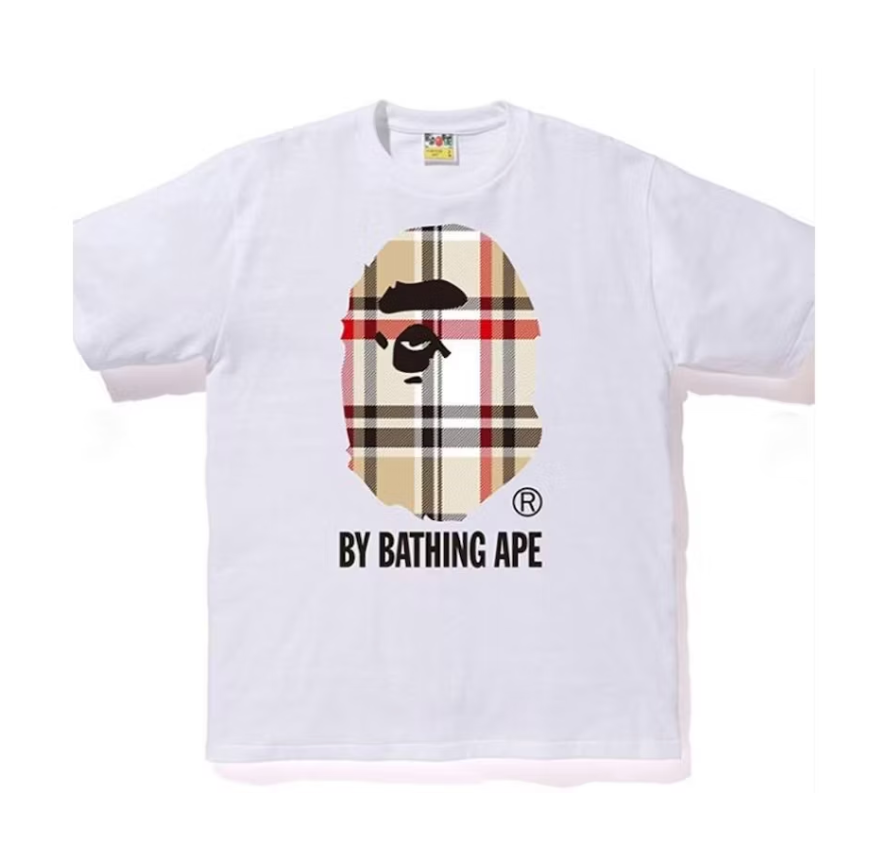 Bape Check by Bathing Tee White