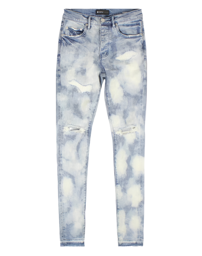 Purple Denim Light Indigo Vintage Bleach