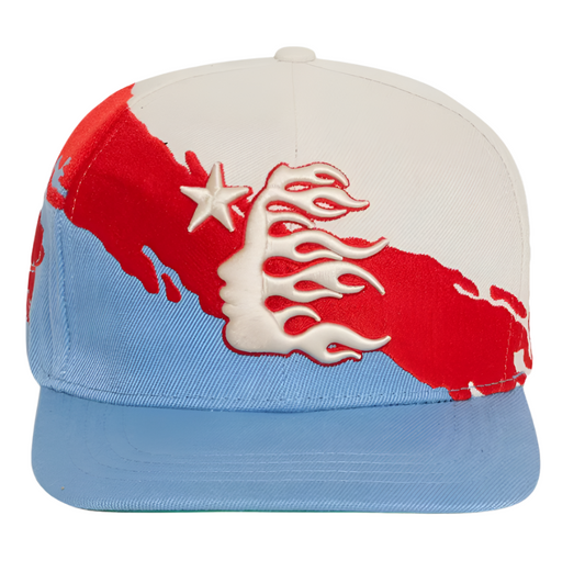 Hellstar Paintbrush Snapback Hat Red Blue