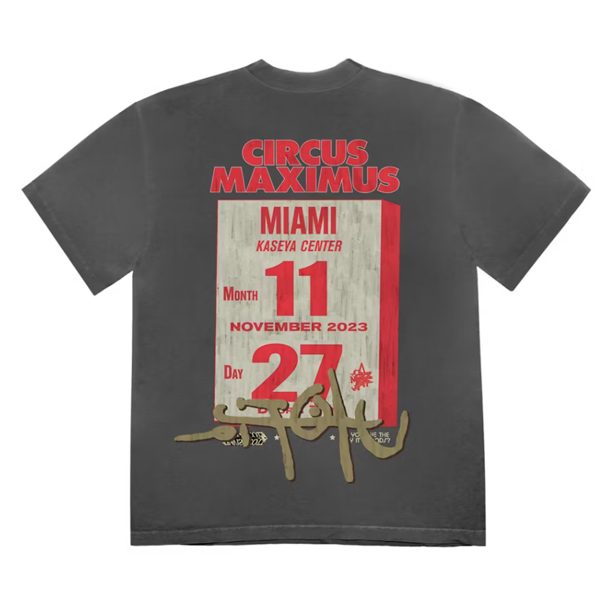 Travis Scott Utopia Is In Miami Circus Maximus Tee Black