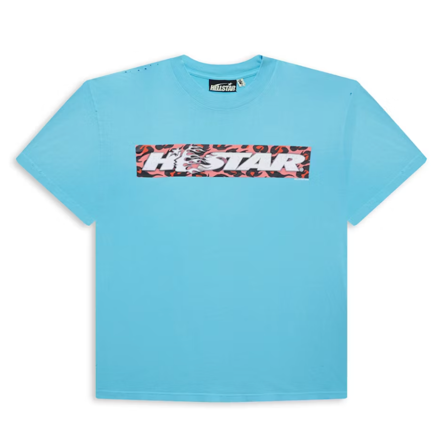 Hellstar Box Logo T-Shirt Blue