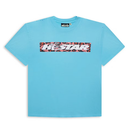 Hellstar Box Logo T-Shirt Blue
