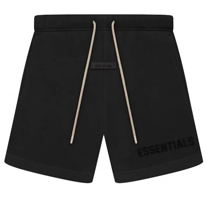 Essentials Cream Drawstring Sweatshort Jet Black