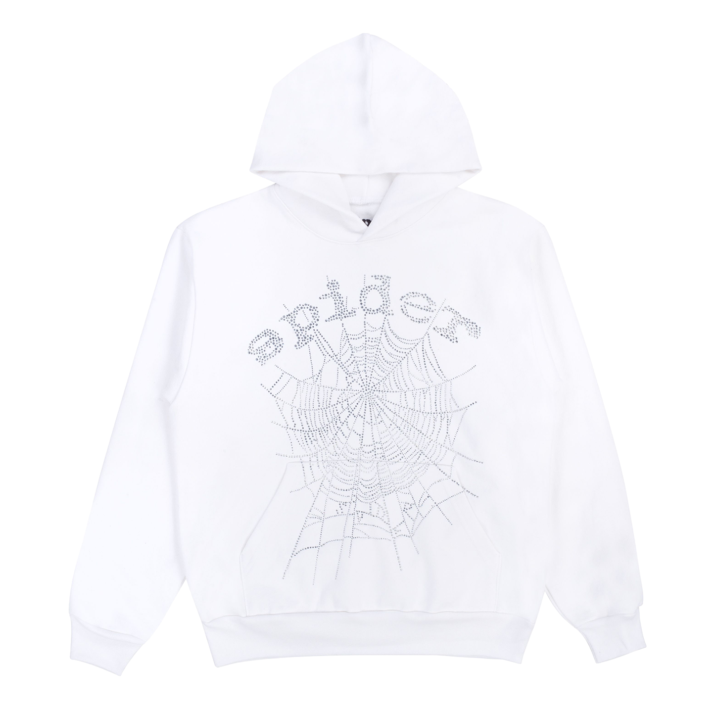 Sp5der Worldwide Sweatshirt OG Rhinestone Logo White